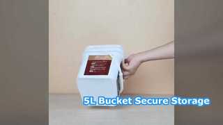 دلو بلاستيكي سعة 5 لتر، طلاء آمن لأغذية الحيوانات الأليفة