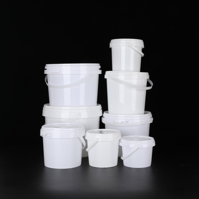 دلو غذائي أبيض / دلو غذائي مع مقبض 1L-5L سعة خالية من BPA الحرارة آمنة