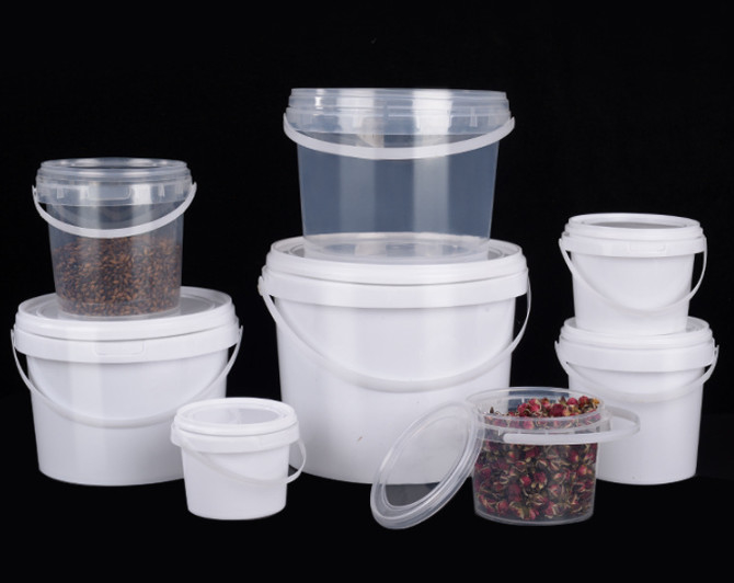 دلو طعام بلاستيكي من مادة HDPE باللون الأبيض أو أي لون آخر 0.2L-20L