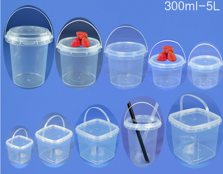 دلو غذائي من البلاستيك من PP/HDPE مع غطاء لتعبئة الأغذية