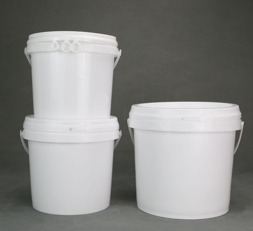 الدلو الكيميائي PP/HDPE مغطاة بيضاء مدرجة للطباعة الشاشة IML لنقل الحرارة