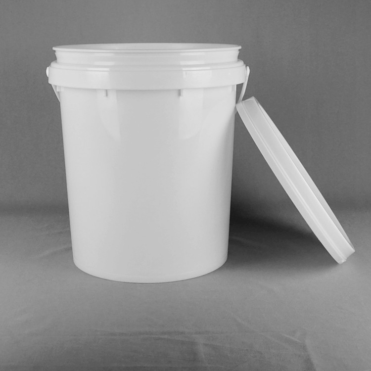 20L Snap On Lid دلو بلاستيكي قابل للتراص 15.5 ارتفاع 11.5 قطر تصميم أبيض قابل للتخصيص