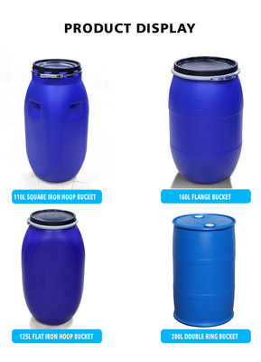 30-200L شفة سميكة برميل البلاستيك الكيميائية برميل طبل الحديد هوب مختومة 160L