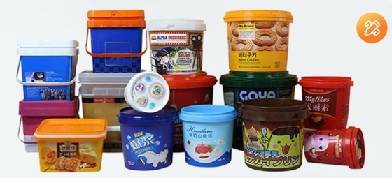 دلو تخزين الغذاء من البلاستيك الأبيض من PP/HDPE