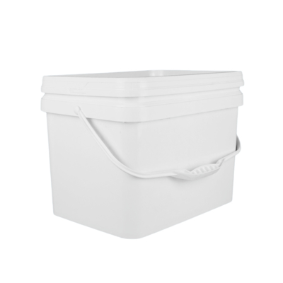 دلو بلاستيكي مربع PP 100% من المواد الخام مع مقاومة للصدمات أبيض أو غير ذلك
