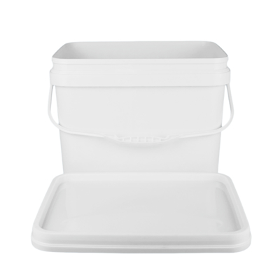 دلو بلاستيكي مربع PP 100% من المواد الخام مع مقاومة للصدمات أبيض أو غير ذلك