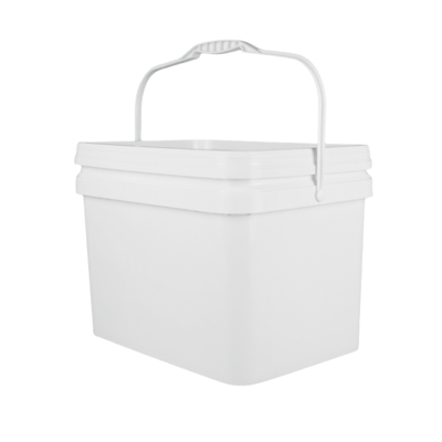 دلو بلاستيكي مربع PP 100% من المواد الخام مع مقاومة للصدمات أبيض أو غير ذلك