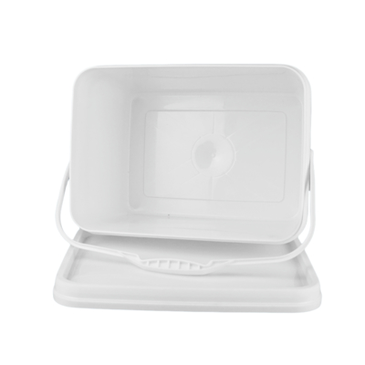 دلو بلاستيكي مربع PP 100% من المواد الخام مع مقاومة للصدمات أبيض أو غير ذلك